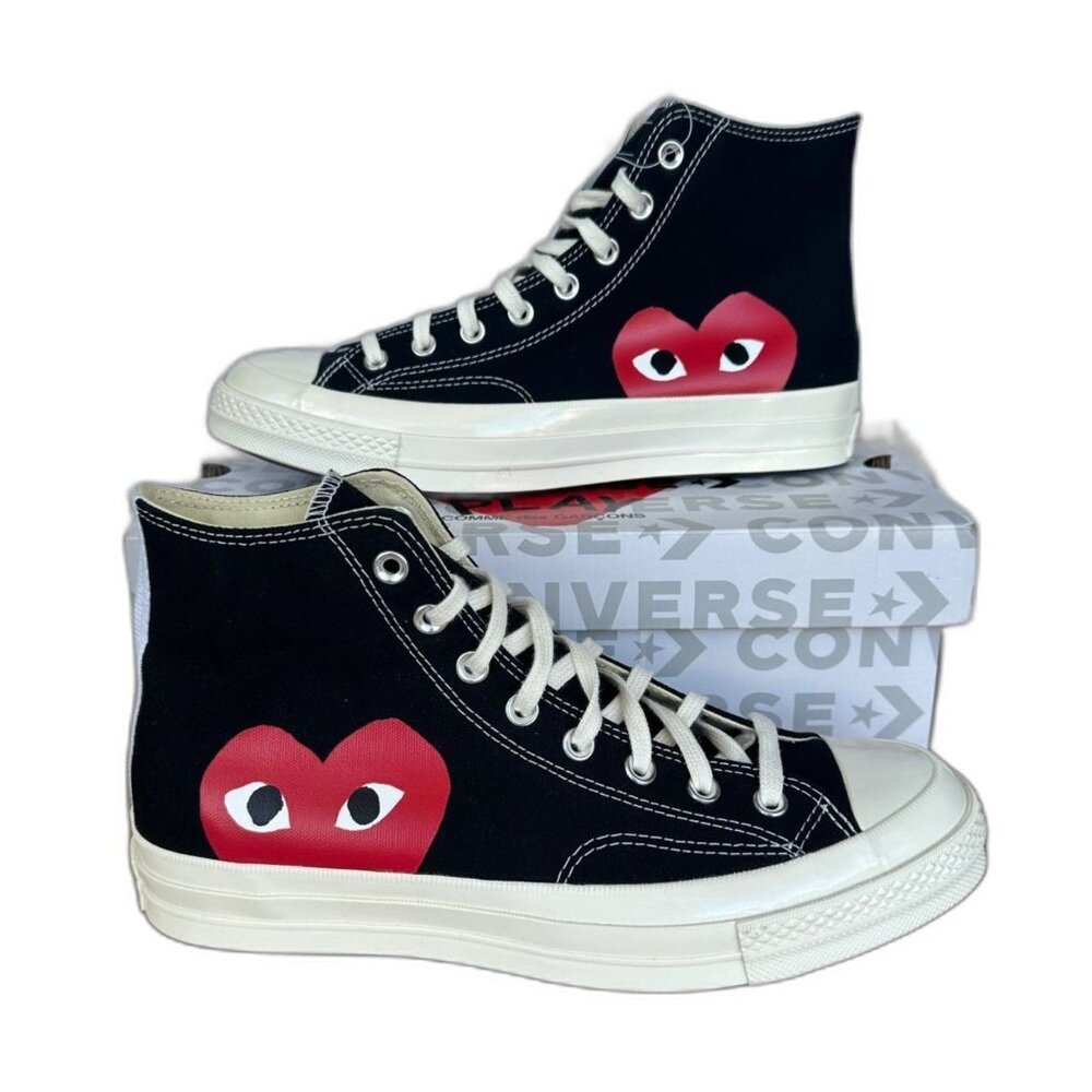 ⭐Converse 70 Hi Comme des Garcons Sz 9.5 Men's Shoes Sneakers Black Red 150204C